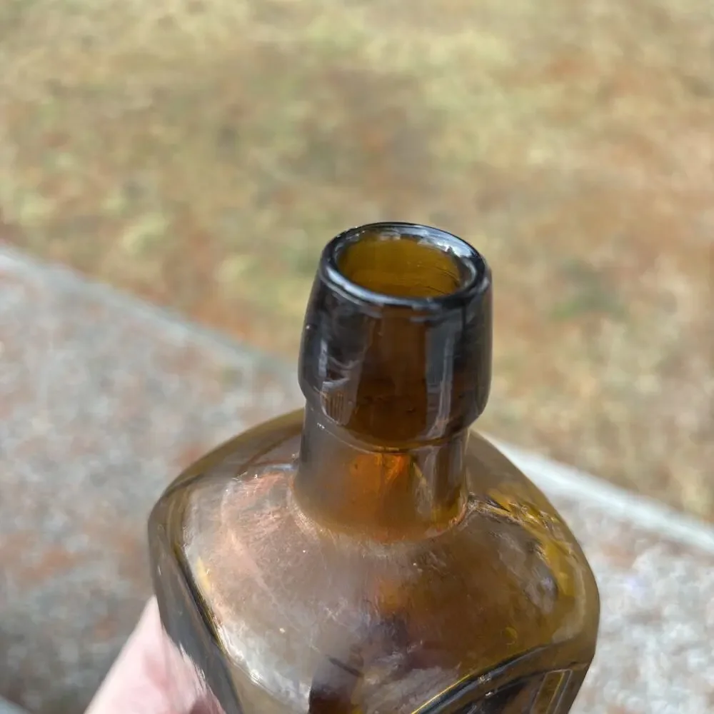 Antique Amber Pat. 1866 Dr SB HARTMAN & Co Michler's Herb Bitters Bottle - Picture 7 of 13